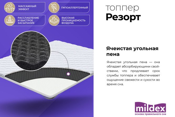 Топпер MILDEX Резорт 180х200 см