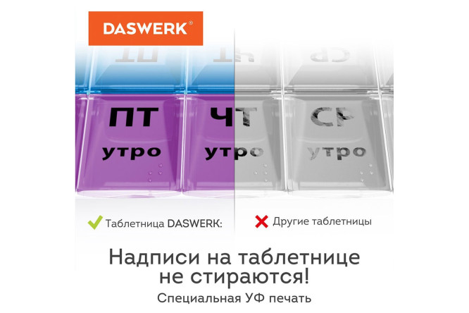 Контейнер-органайзер 630842 для лекарств и витаминов  в чехле 19.5x3x12 см