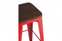 Барный стул Stool Group Tolix 45х84.5х51.5 см, цвет сидушки дерево, ножек красный глянцевый