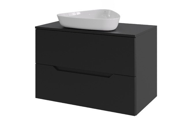 Изображение товара Подвесная тумба ORANGE Line 80 с раковиной черный MDF
