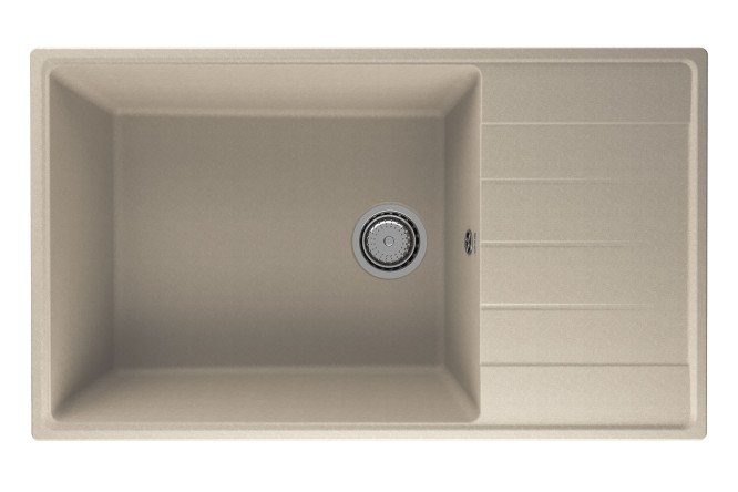 Изображение товара Врезная кварцевая мойка Prima с крылом 86х50х22 см для кухни