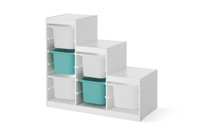 Изображение товара Стеллаж Макс с контейнерами 99х91х44 см, 6 ящиков для хранения