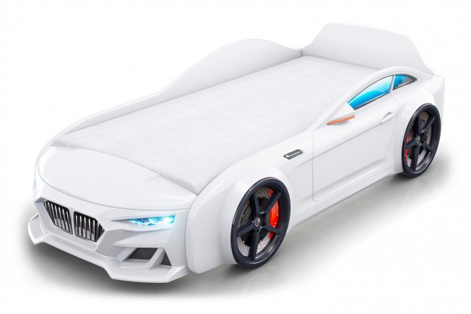 Изображение товара Кровать-машина Dynamic 80х180 см белая для современного интерьера