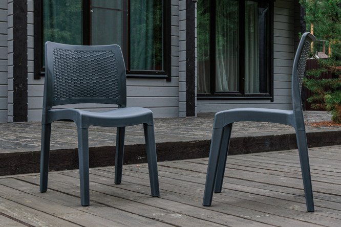 Изображение товара Комплект стульев July цвет каркаса графит, отделки графит