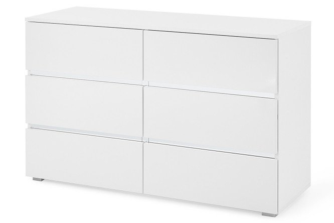 Изображение товара Комод широкий Линда белый снег вместительный для хранения одежды