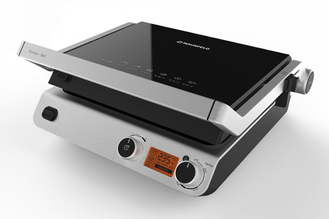 Изображение товара Электрический гриль MAUNFELD MF-1311 компактный черный металл стекло