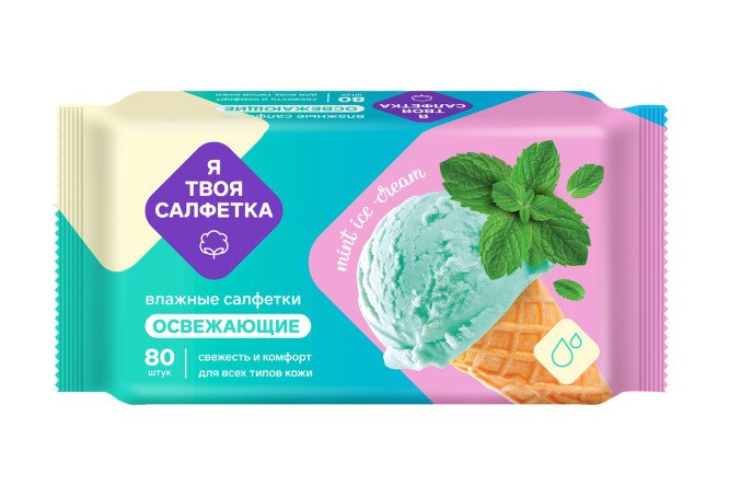 Изображение товара Влажные салфетки Mint ice cream 80 шт.