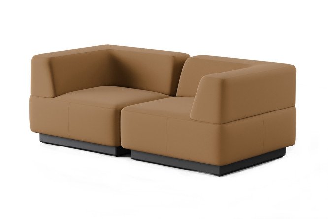 Изображение товара Модульный диван Сиб mod.3 из экокожи оранжевый 180х70х90 см