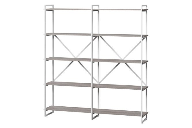 Изображение товара Стеллаж Роквуд белый и смоук для дома и офиса