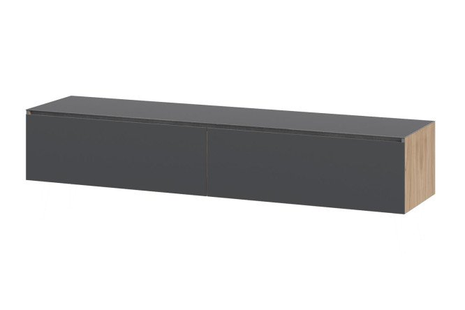 Изображение товара Тумба под ТВ Глосс 180x32,1x43,8 см графит матовый и яблоня беллуно