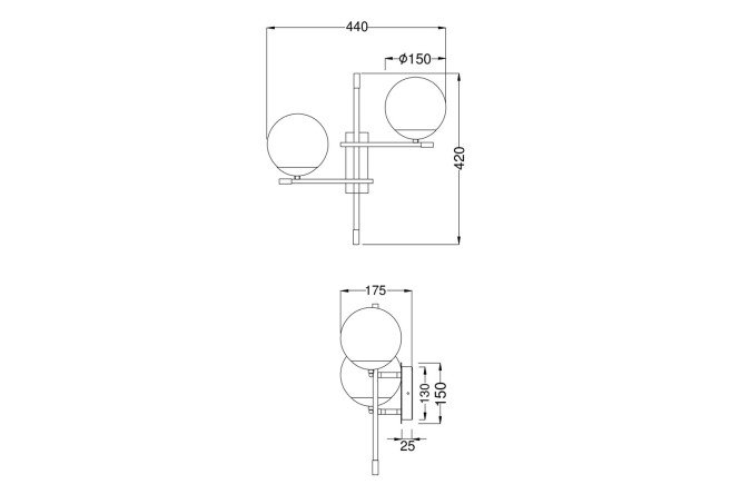 Бра MAYTONI MOD050WL 5 кв.м, E14