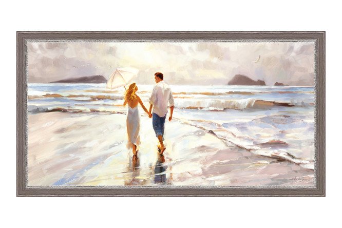 Изображение товара Репродукция в раме рука об руку 59х109 см картина на бумаге