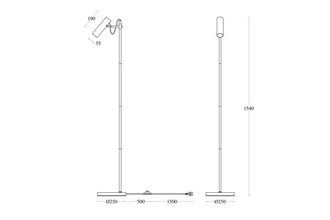 Торшер MAYTONI DECORATIVE LIGHTING Modern Bansky 25x154x25 см, GU10