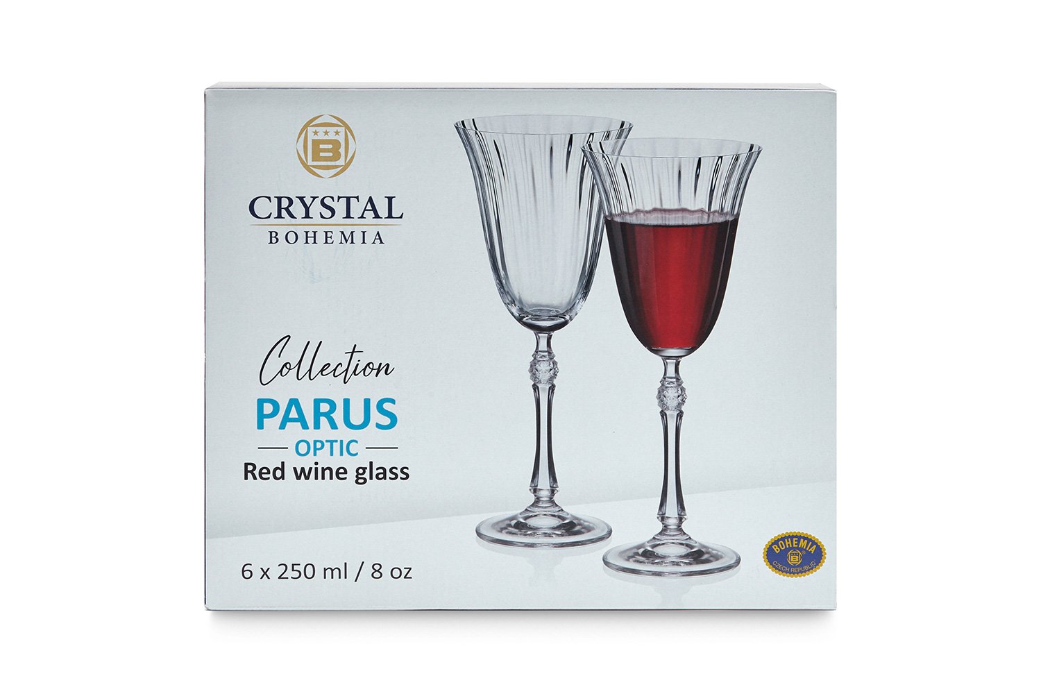 Набор бокалов CRYSTAL BOHEMIA Parus optic 250 мл, 6 шт., Стекло