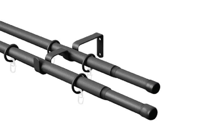 Изображение товара Карниз телескоп двойной ARTTEX 56 551 от 160 до 300 см настенный крепеж