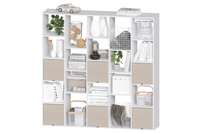 Изображение товара Стеллаж СТ 175Б из ЛДСП белого цвета размеры 177,8х177,6х39 см