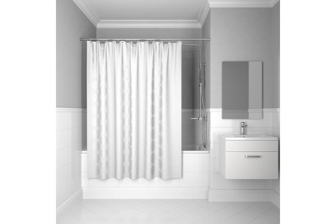 Штора для ванной комнаты IDDIS Chequers White 200x200 см