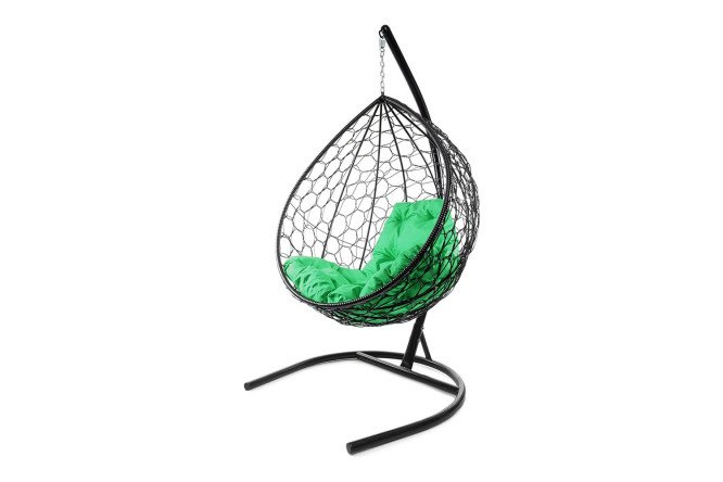 Изображение товара Кресло-кокон подвесное Капля цвет основания и каркаса чёрный, отделки чёрный