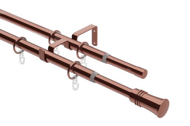 Изображение товара Двойной телескопический металлический карниз ARTTEX 246.688 коньяк