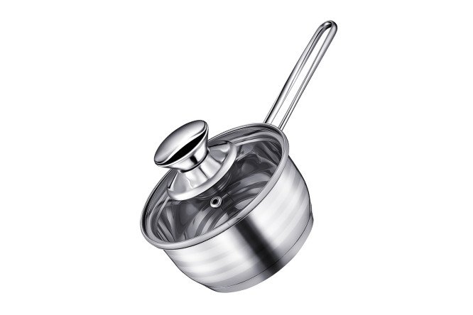 Изображение товара Ковш REGENT Inox Bimbo Vitro 0.7 л с стеклянной крышкой для индукционных плит