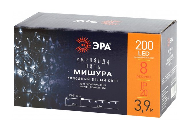Изображение товара Гирлянда ЭРА Мишура 3.9 м