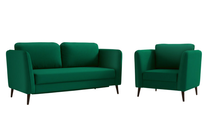 Изображение товара Диван-кровать и кресло Аликанте зеленый стильное решение для дома