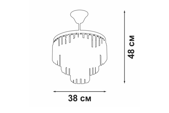 Люстра V5825-9/4PL 12 кв.м., 38x48x38 см, E14