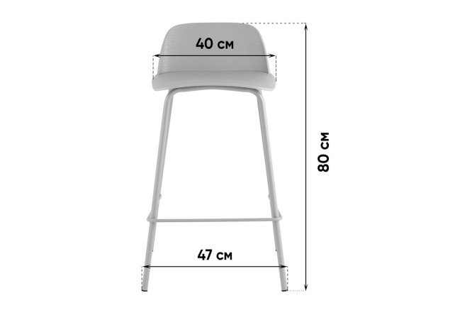 Фото 10 Стул полубарный Stool Group Mist 47х80х47 см, цвет сидушки серо-зелёный, ножек серо-зелёный