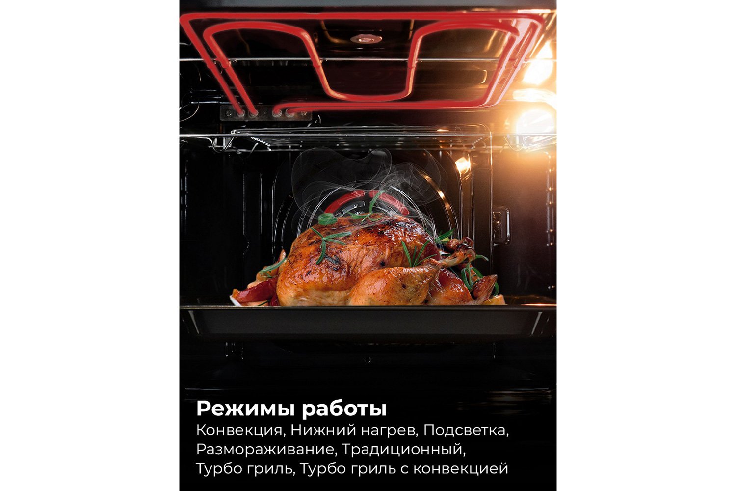 Электрический духовой шкаф LEX EDM 076 BBL, чёрный 59.5х59.5х53 см