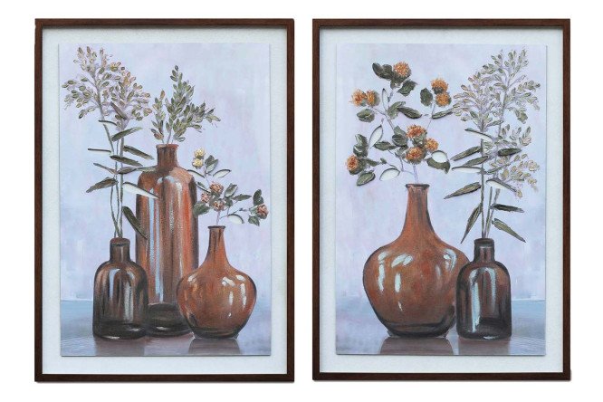 Изображение товара Набор репродукций в раме Цветы в бутылке 50x70 см, 2 части