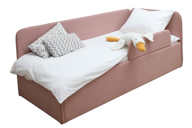 Изображение товара Кровать-тахта Alisa с бортиком и ящиком 80х160 см цвет роза