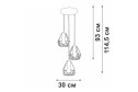 Люстра VITALUCE V47050-1/3S 9 кв.м., 30х93х30 см, E27