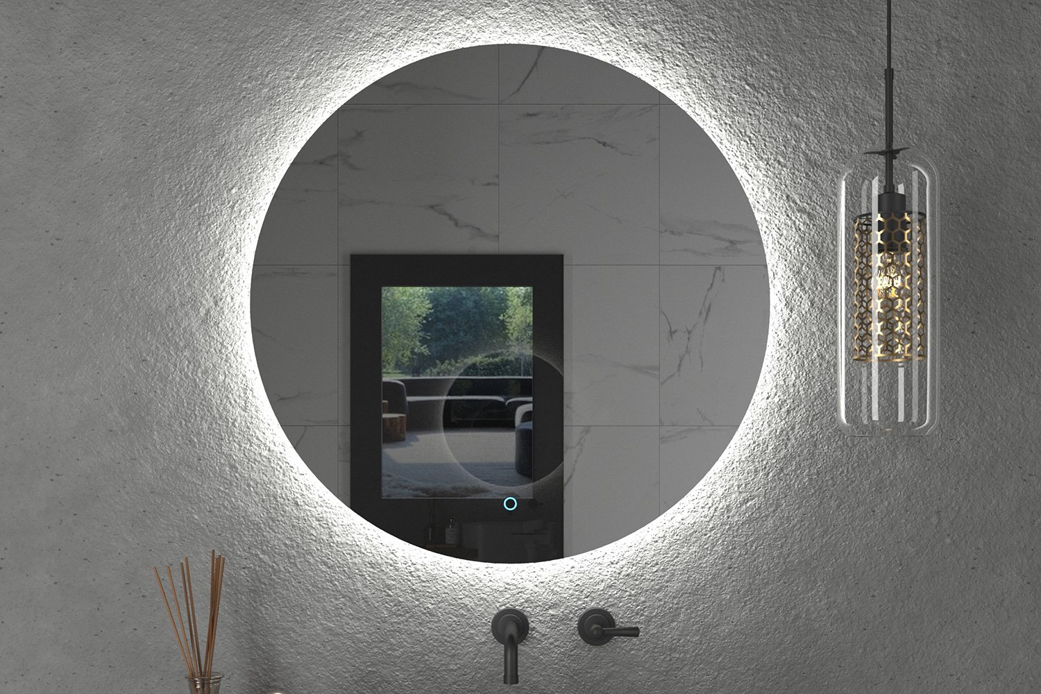 Зеркало круглое с LED-подсветкой ONIKA Сола 70 207047 70х70 см