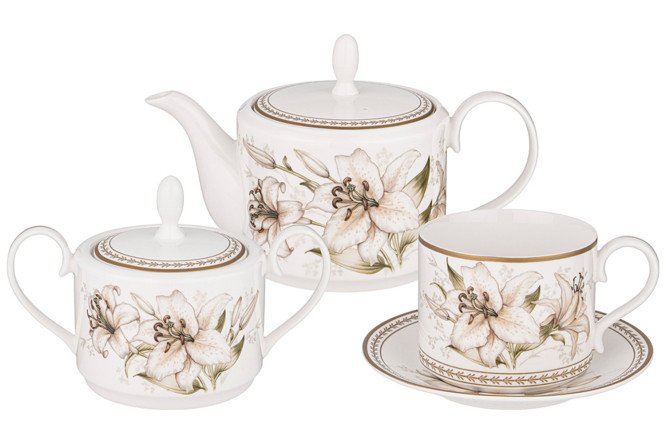 Изображение товара Чайный сервиз Lefard Lilies 6 перс., 14 предм., Фарфор
