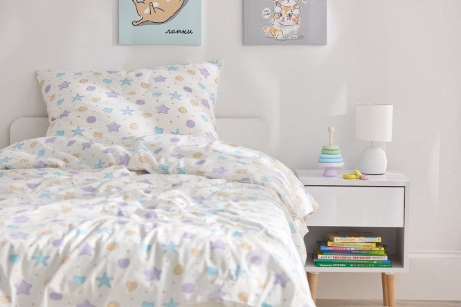 Комплект постельного белья MICASA Kids Lovely stars 143х215 см