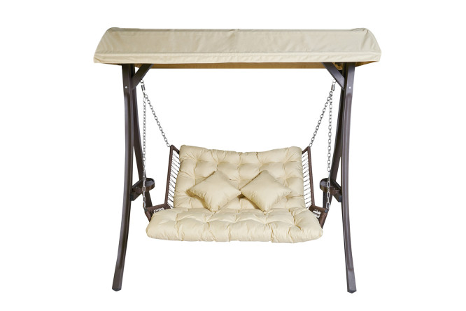 Изображение товара Диван-качели Рафаель цвет каркаса коричневый, тента бежевый