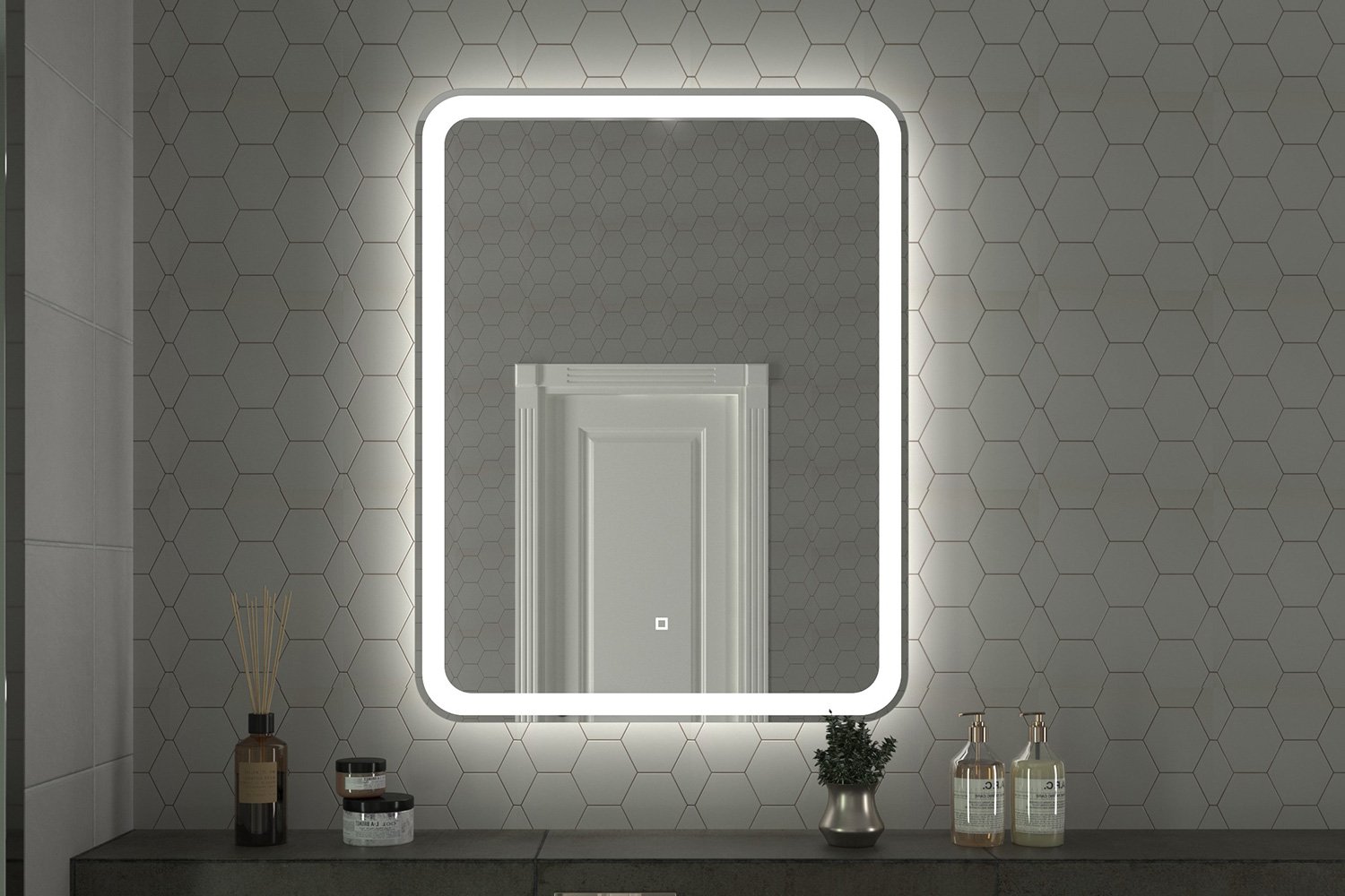 Зеркало с LED-подсветкой ONIKA Магна 60 206085 60х70 см