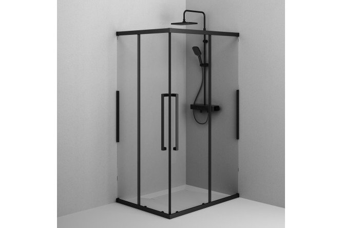 Душевое ограждение напольное AM.PM Func Square Slide 120х80 см W84G-403-12080-BТ