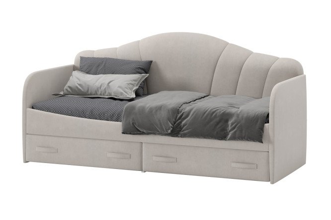 Изображение товара Кровать одноярусная Сабрина 90х200 см цвет светло-серый