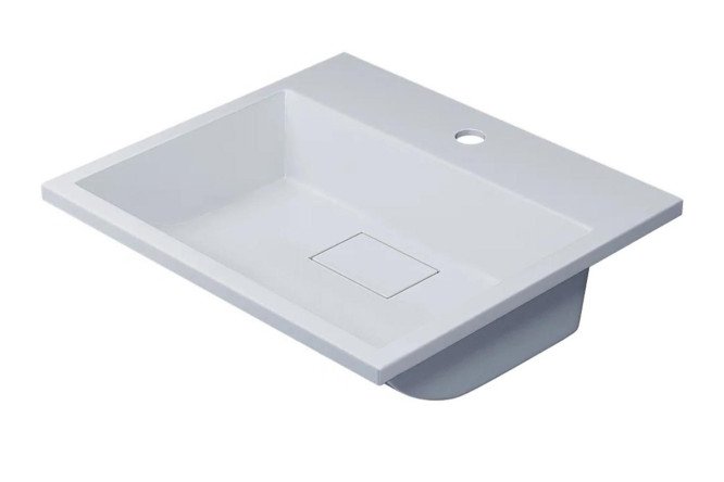 Изображение товара Раковина полувстраиваемая Barsa 2901120345 50х14,5х45 см — белый литой мрамор