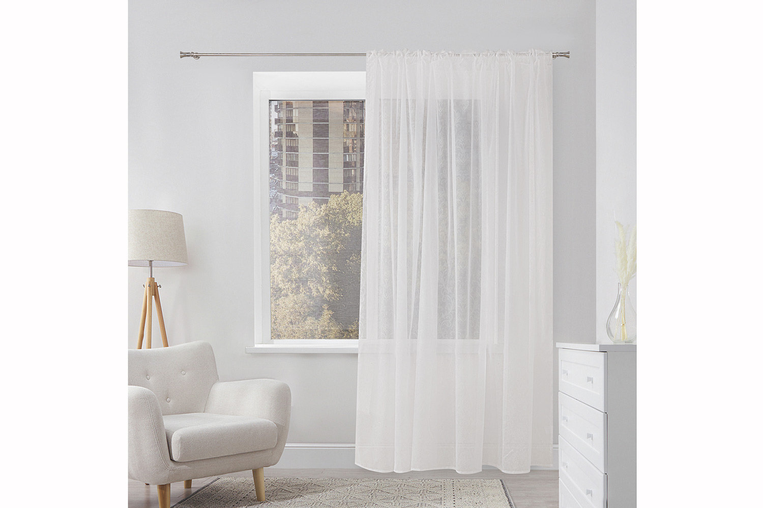 Тюль ESTUDI BLANCO Allegra 300х260 см, 1 шт., цвет белый, бежевый