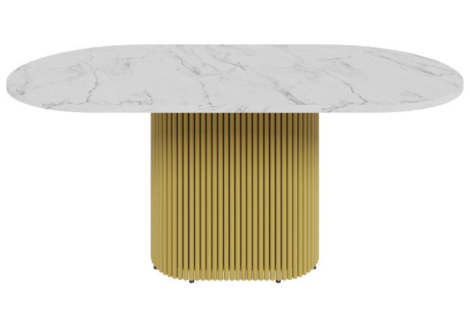 Стол GENGLASS Trubis oval с трубчатым подстольем 180х75х90 см