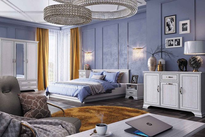 Кровать с подъёмным механизмом Tiffany цвет вудлайн крем
