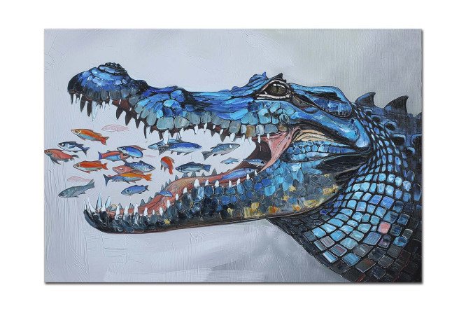 Изображение товара Репродукция Крокодил 90х60 см на холсте из полиэстера