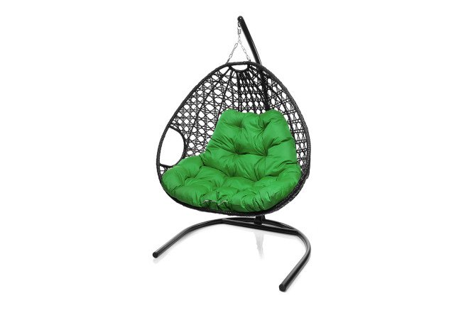 Изображение товара Кресло подвесное Для Двоих Люкс цвет основания и каркаса чёрный, отделки чёрный