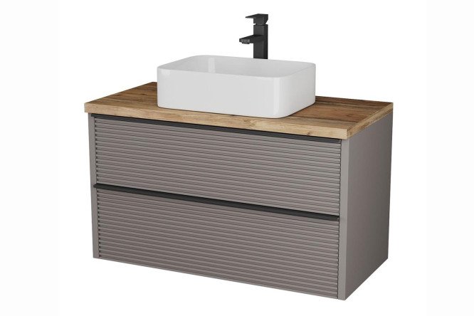 Изображение товара Тумба подвесная с раковиной Torno 104.4 см капучино матовая для ванной