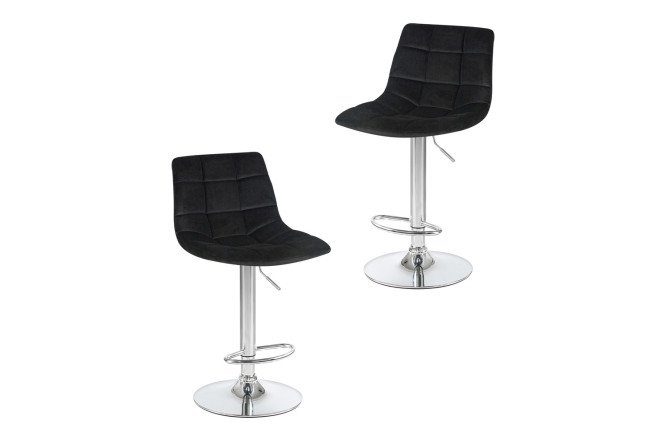 Изображение товара Комплект барных стульев DOBRIN Tailor 47х92х49 см, цвет обивки чёрный, ножек хром