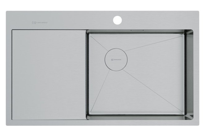 Изображение товара Врезная мойка OMOIKIRI Akisame 86-R Side-IN 86х51х20 см из нержавеющей стали