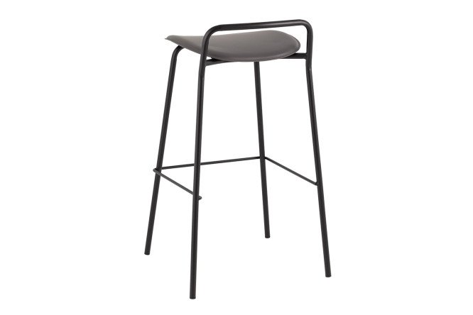 Фото 7 Стул барный Stool Group Mantis 46.5х82х47 см, цвет обивки тёмно-серый, ножек чёрный
