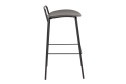 Стул барный Stool Group Mantis 46.5х82х47 см, цвет обивки тёмно-серый, ножек чёрный